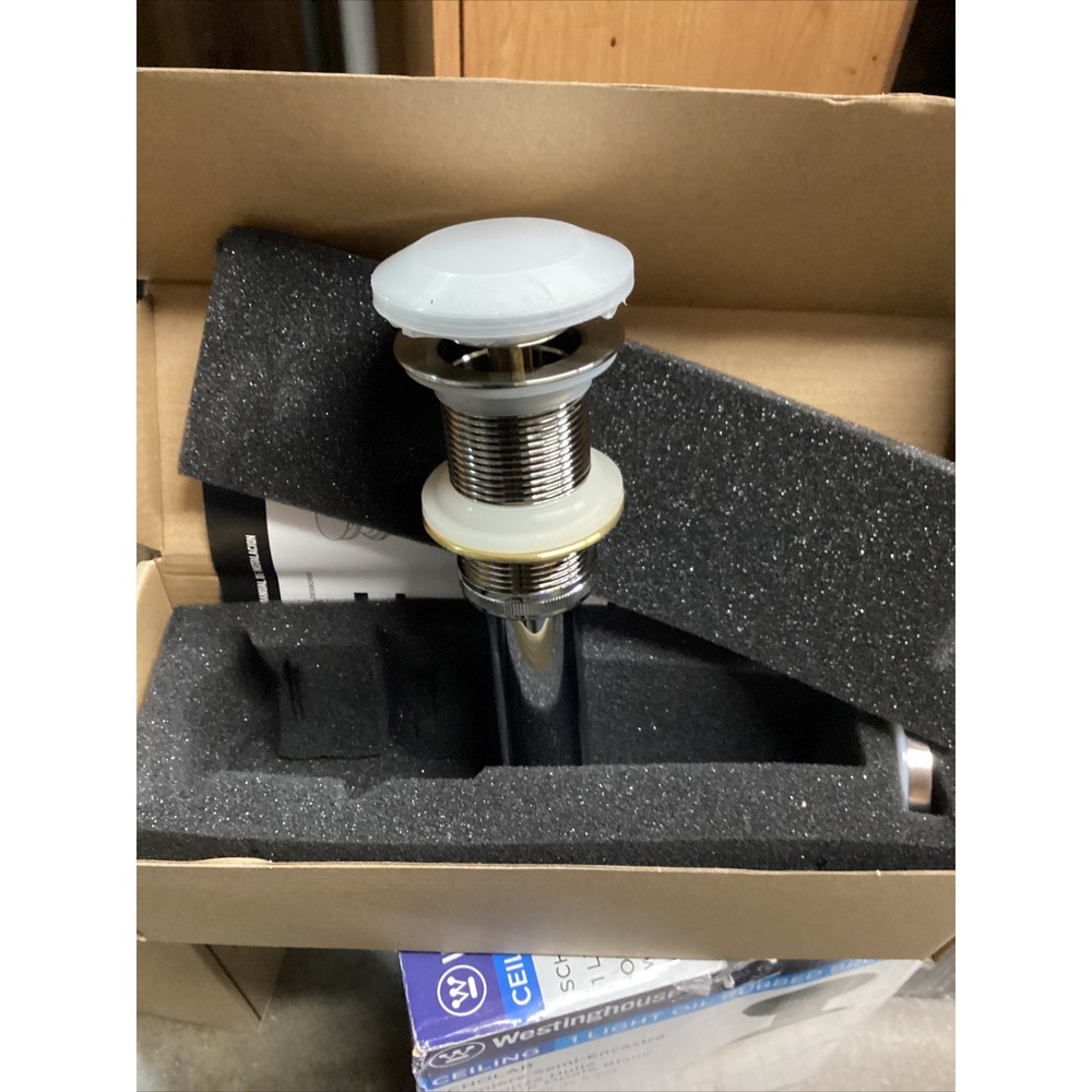 Vigo Vessel Bathroom Sink Pop-Up Drain and Mounting Ring in Brushed Nickel